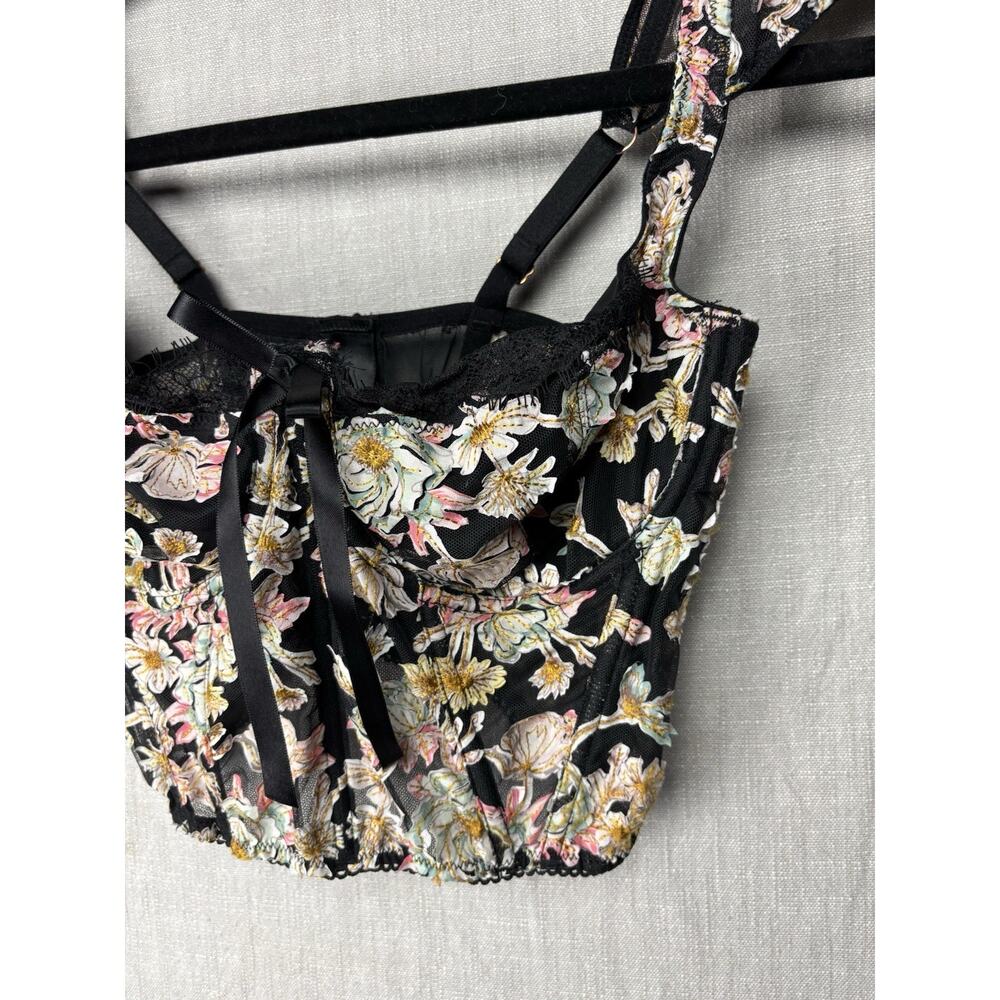 Victoria's Secret Angels Women's Size 36D Floral Crop Top Bustier